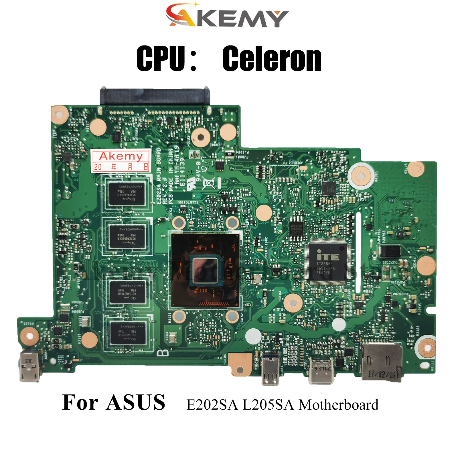 

E202SA Материнская плата для ноутбука ASUS EeeBook E202S E202SA Материнская плата для ноутбука с процессором Celeron 100% тестирование ОК быстрая доставка stk