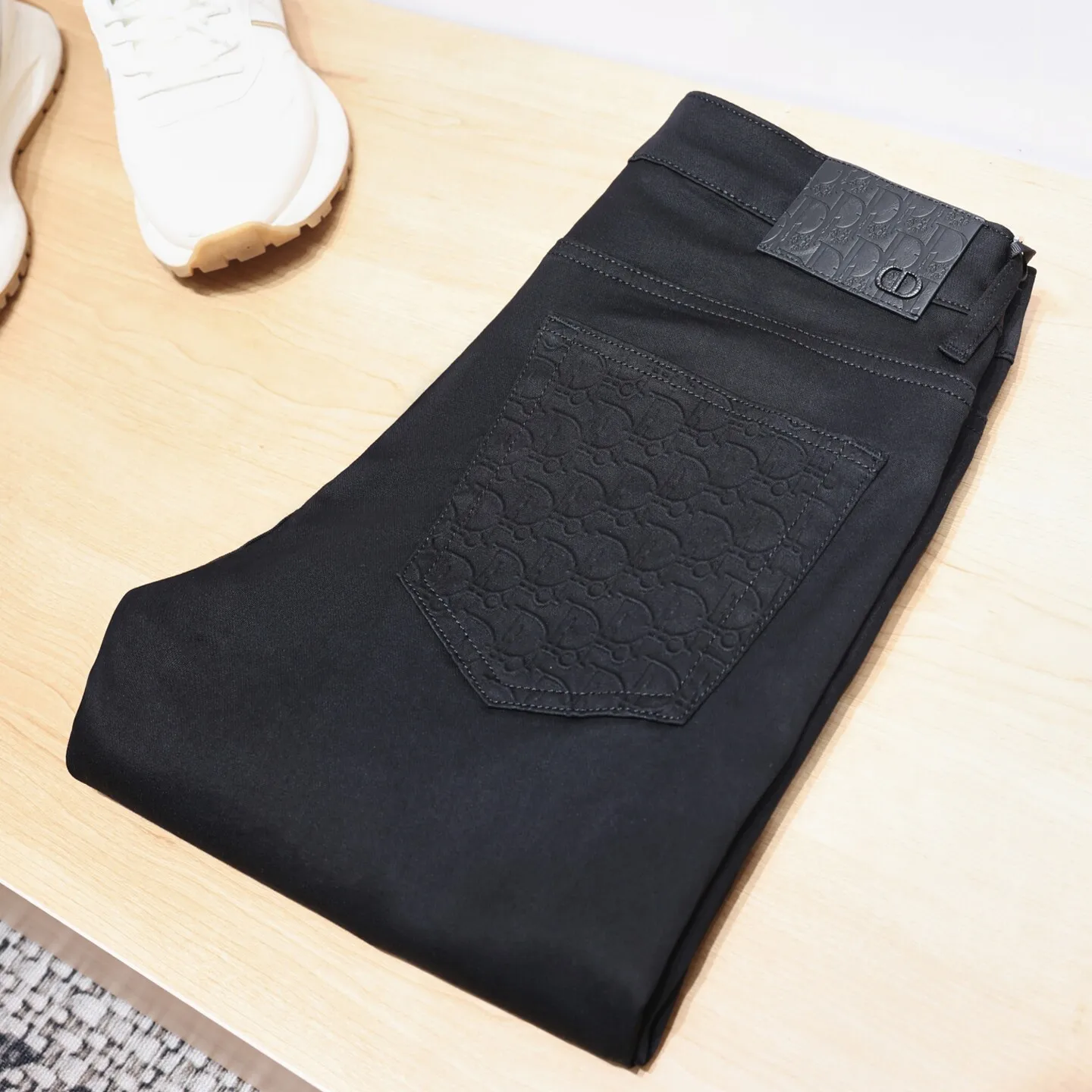 

High-End Pure Bla Men's Jeans Slim Fit Casual Long Pants Spring Summer New Sle Faionable Brand Cotton Mid-Waist Zipper