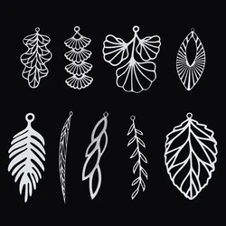 3pcs Tassels Salix Leaf Charms DIY Craft Vintage Earrings Necklace Jewelry Making Plant Leaves Stainless Steel Pendant Accessory