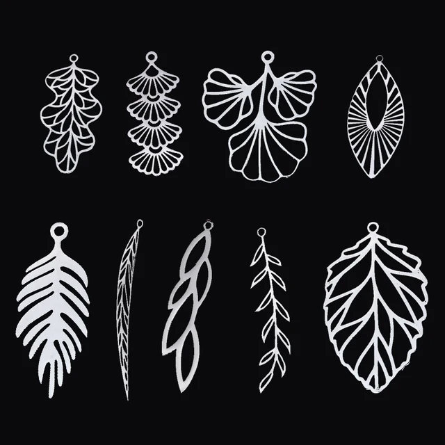 3szt Frędzle Salix Leaf Charms DIY Craft Vintage Kolczyki Naszyjnik Biżuteria Tworzenie liści roślin Wisiorek ze stali nierdzewnej Akcesorium