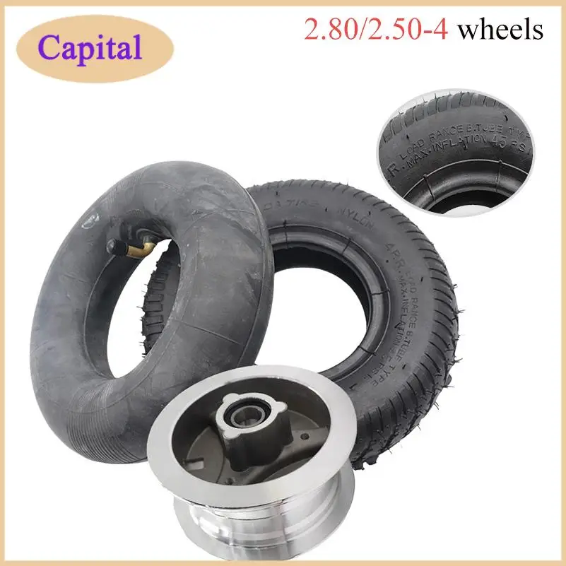 

Good Quality 2.80 / 2.50-4 tire hub wheel 8 inch pneumatic suitable for electric scooter chair trolley