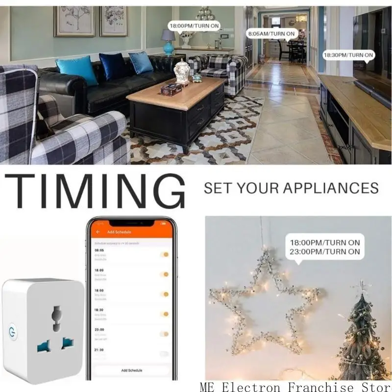 T5EA Remote Controlled WiFi Socket Power Outlet White Color voor Home Automation