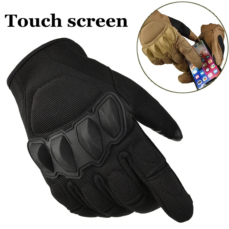 Guantes tácticos nudillos duros pantalla táctil motocross