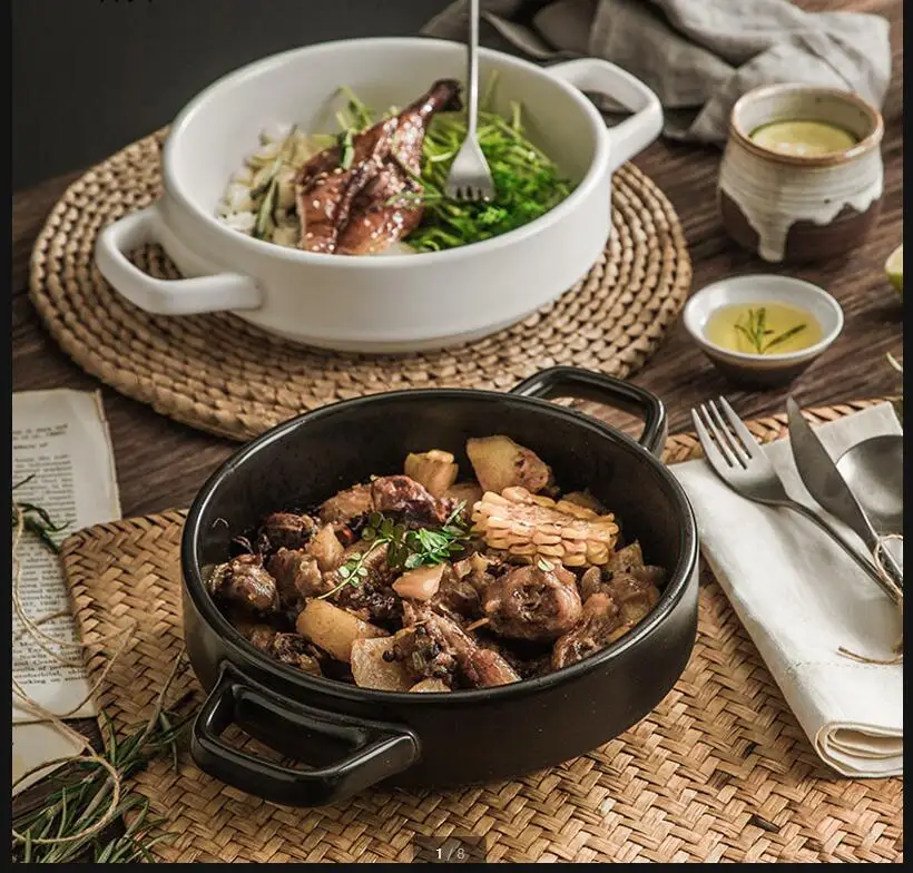 

Чистый цвет, круглая керамическая тарелка, бинауральная форма для выпечки, ужин, нагреваемая форма для выпечки, миска для супа, фруктовый салат, запеканка, посуда