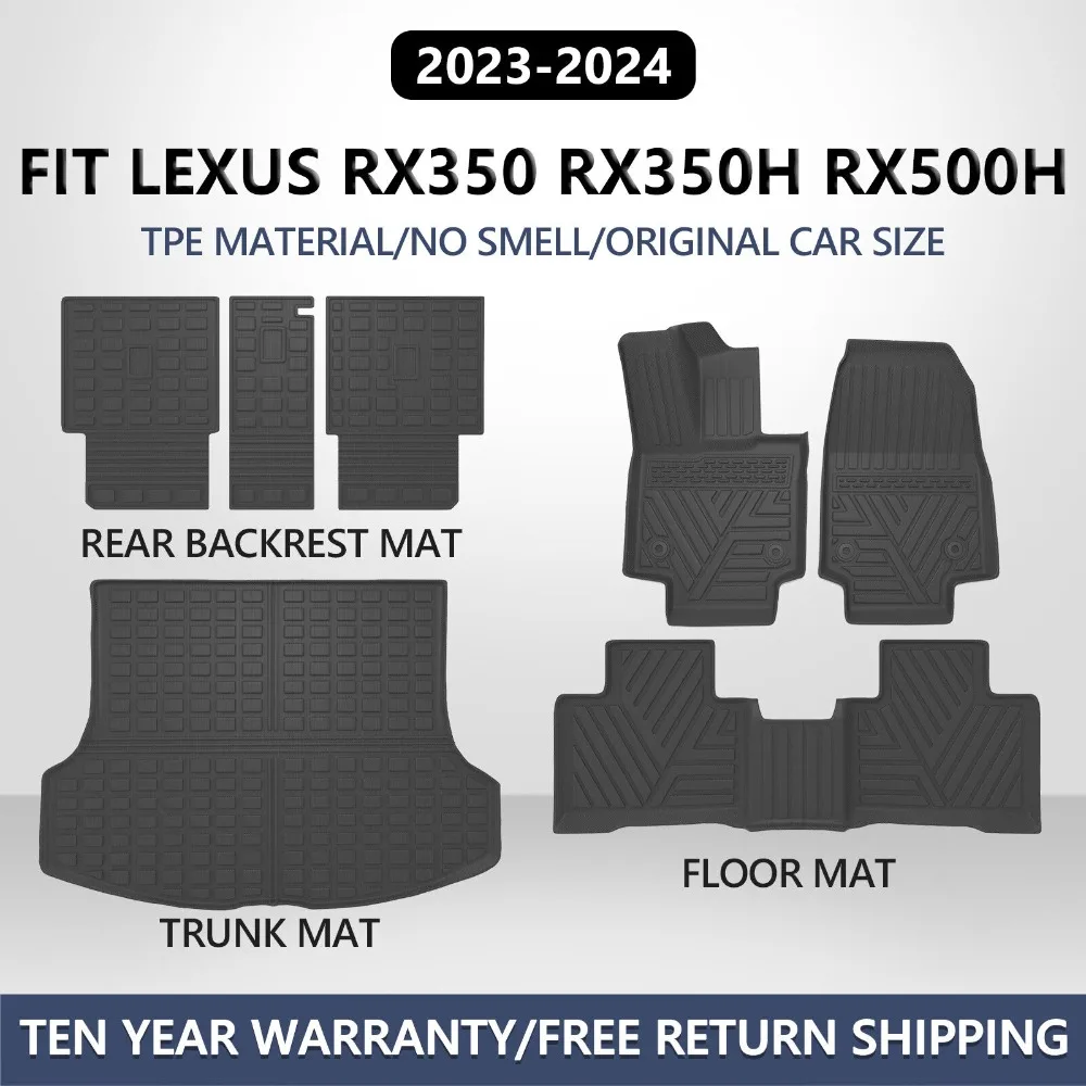 

Floor Mats Backrest Mats Trunk Liners Fit 2023 2024 Lexus RX350 RX350H RX500H United States