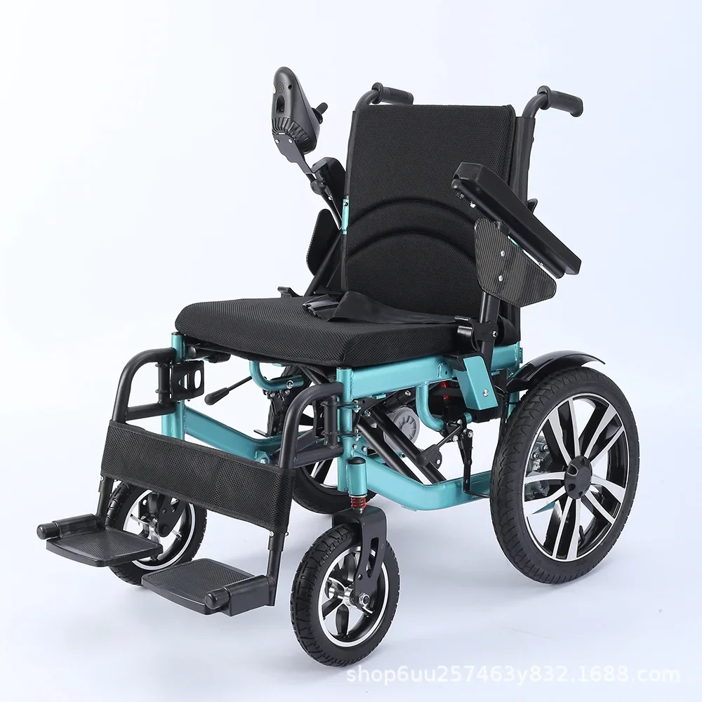 كرسي متحرك كهربائي ذكي قابل للطي ومحمول وواسع الدهون لكبار السن بأربع عجلات كرسي متحرك