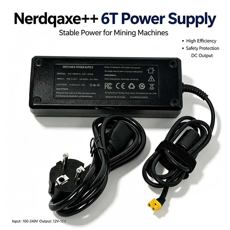 Compact Mining Power Adapter For NerdQaxe++ 6T Mini Household Crypto Miner Stable Constant Voltage SafeAdapter