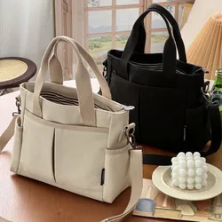 Women's Canvas Tote Bag Multi-Functional Large Capacity Crossbody Bag Student Casual Commuter Handbag Designer Bag