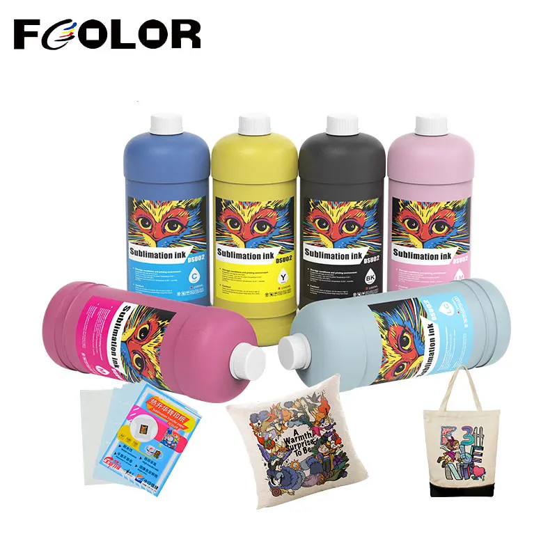 Fcolor Sublimation Ink 1000ml Dye Sublimation Printer Ink for Desktop Epson ET-3750 ET-4750 1390 1400 R230 Sublimation Printer