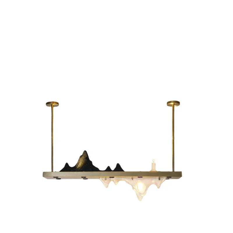 

L Новая китайская люстра дзен пейзаж китайский стиль полностью медные лампы для ресторана