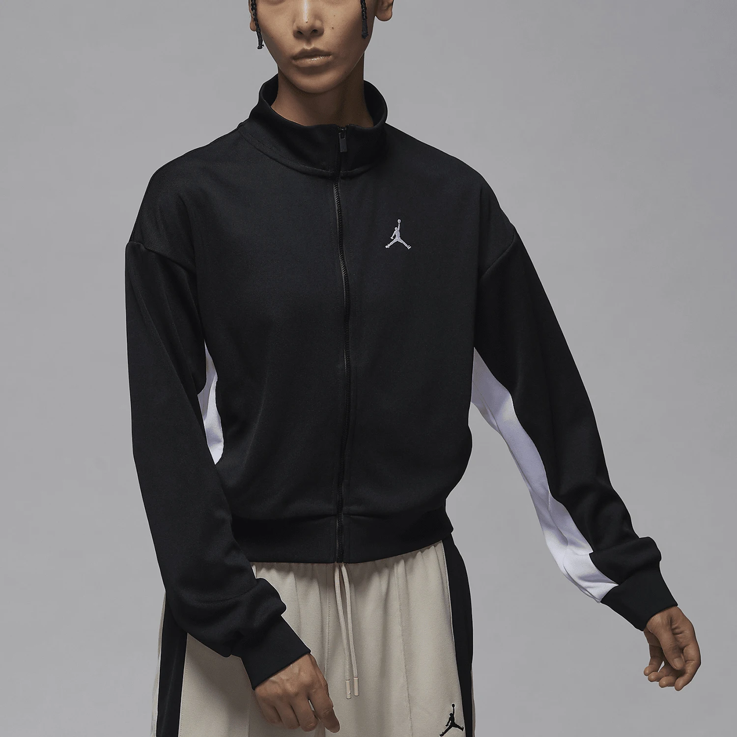 

Nike genuine JORDAN Women's Patchwork Embroidered Stand Collar Casual Jacket FV7105-010