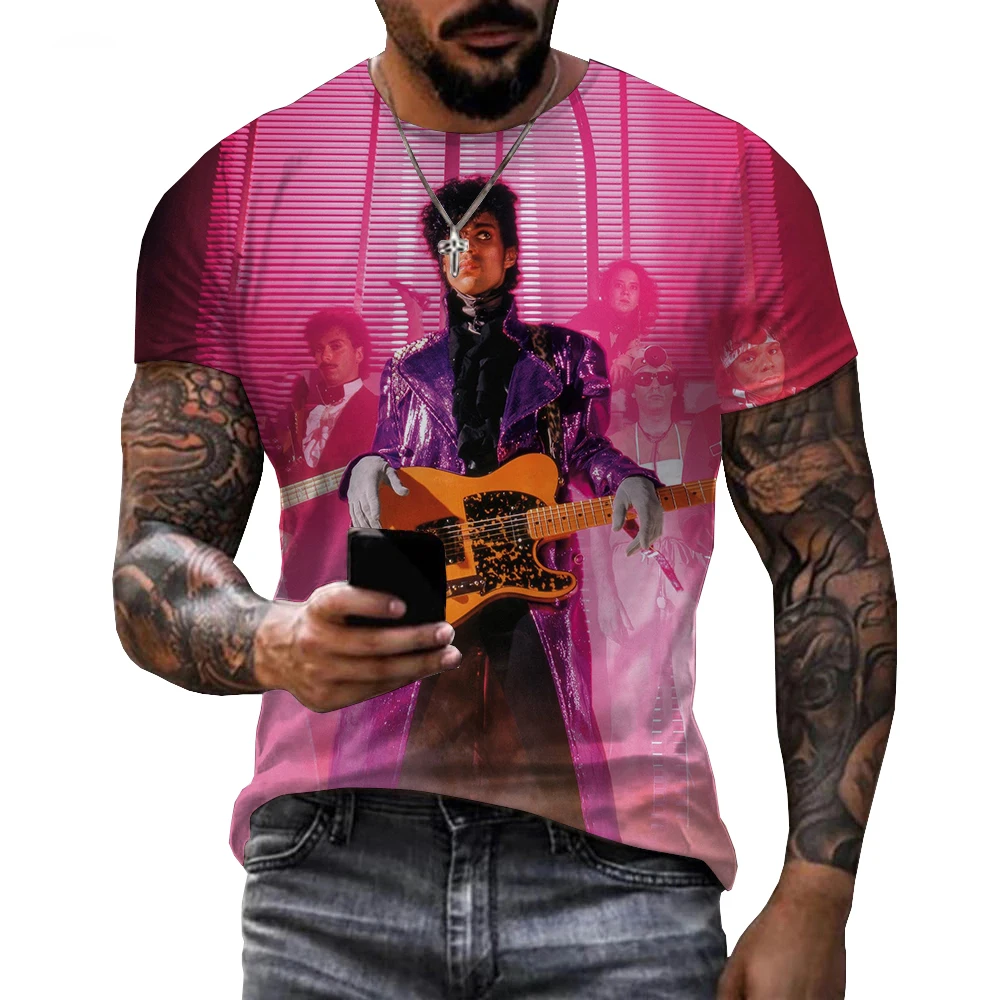 Singer Prince Rogers Nelson 3D Print T-shirt Men Woman Oversized T Shirts Hip Hop Harajuku Streetwear Kids Tees Tops Clothing