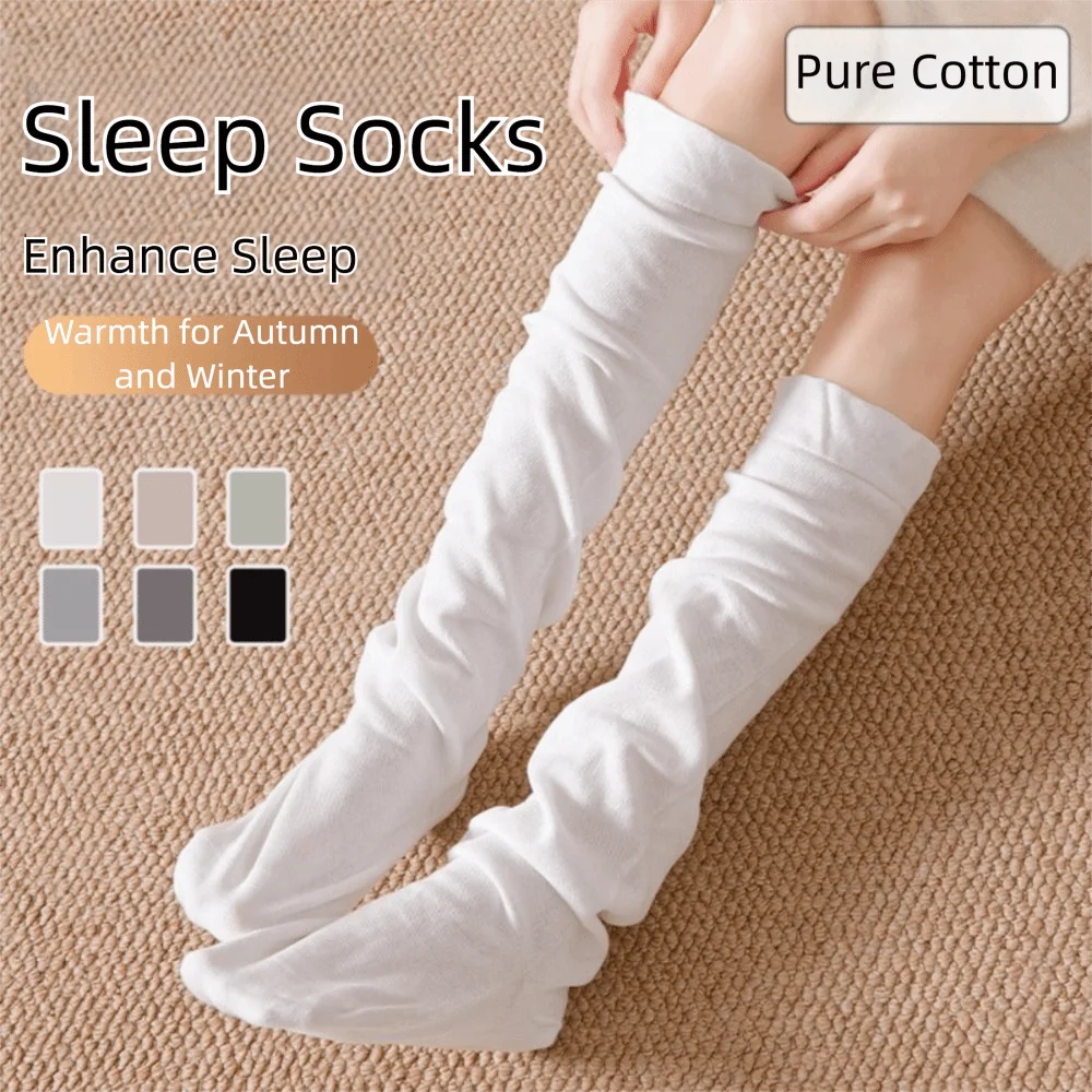 

Loose Fit High Tube Sleep Socks Non-Slip Bottom Thickened Leg Warmers Enhance Sleep Breathable Warm Stockings Postpartum Period