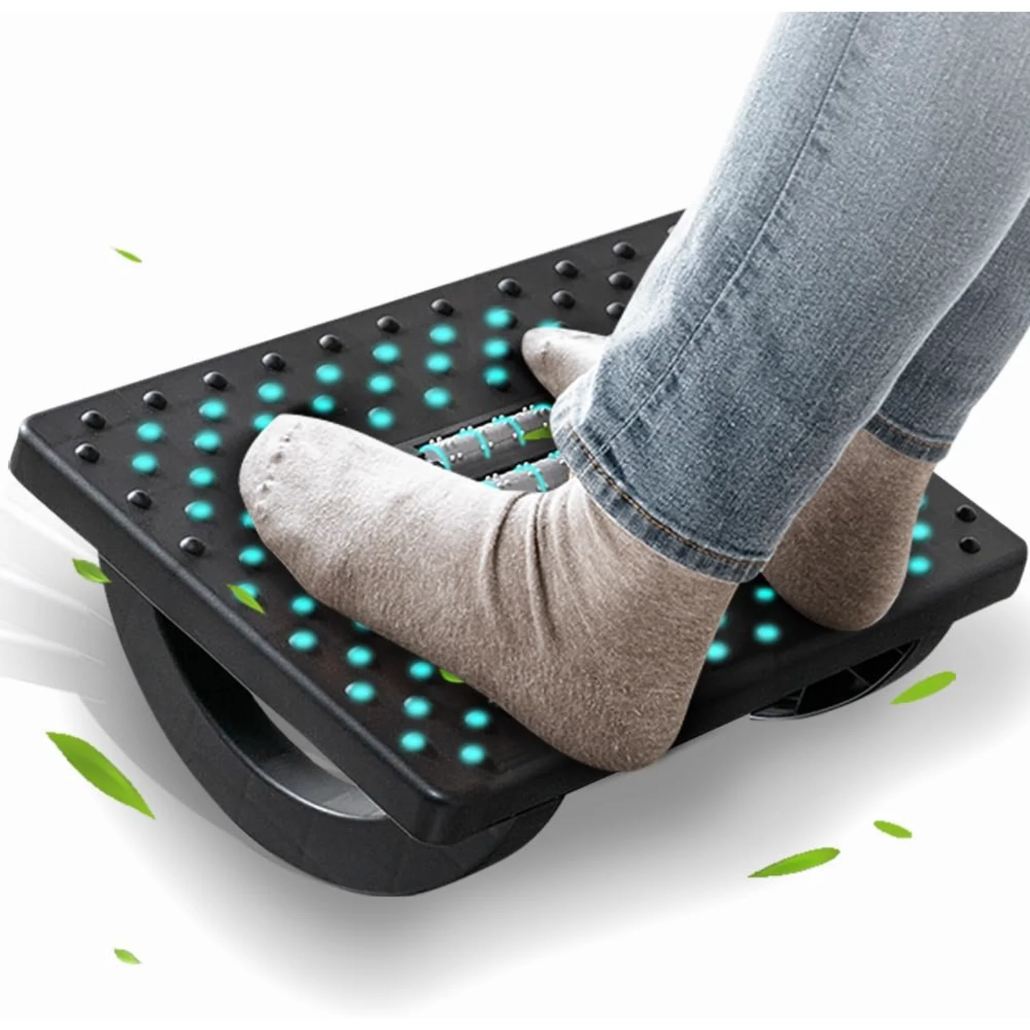 

Foot Rest for Under Desk at Work - Ergonomic Foot Stools for Under Office Desk - Rocking Footrest with Roller Massager - Leg Res