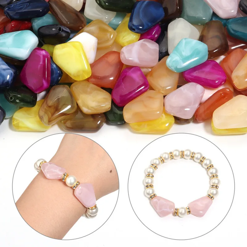 10pcs Acrylic Irregular Cloud Two Tone Beads Straight Hole DIY Earring Bracelet Necklace Craft Accessories Wholesale