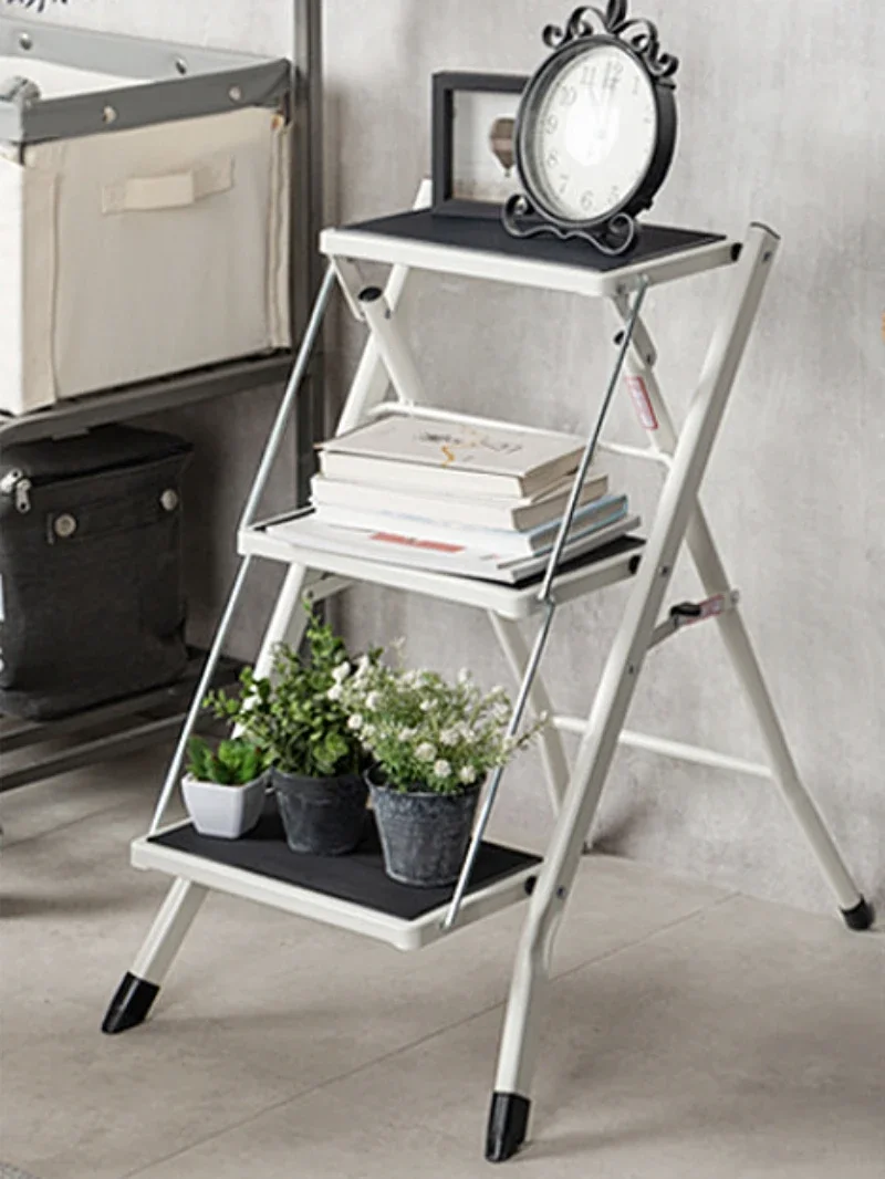 Folding ladder stool, widened pedal, dual-purpose portable foot step, household climbing and retrieving non-slip ladder