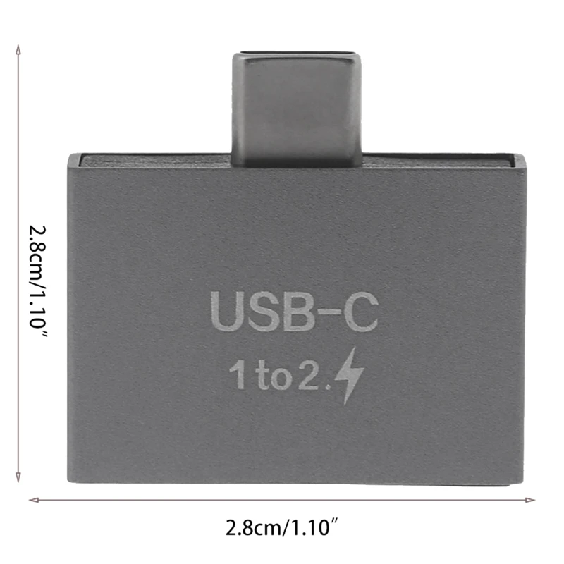 USB C Male To Dual USB C Female Splitter Converter Adapter USB C Hub Splitter Extension Connector For USB C PD Charger PC Laptop