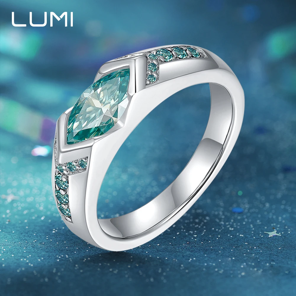 

Кольцо Horus Eye 1cctw сине-зеленое муассанит S925 серебряное кольцо для унисекс романтическая повседневная одежда юбилейное ювелирное изделие на день рождения подарок