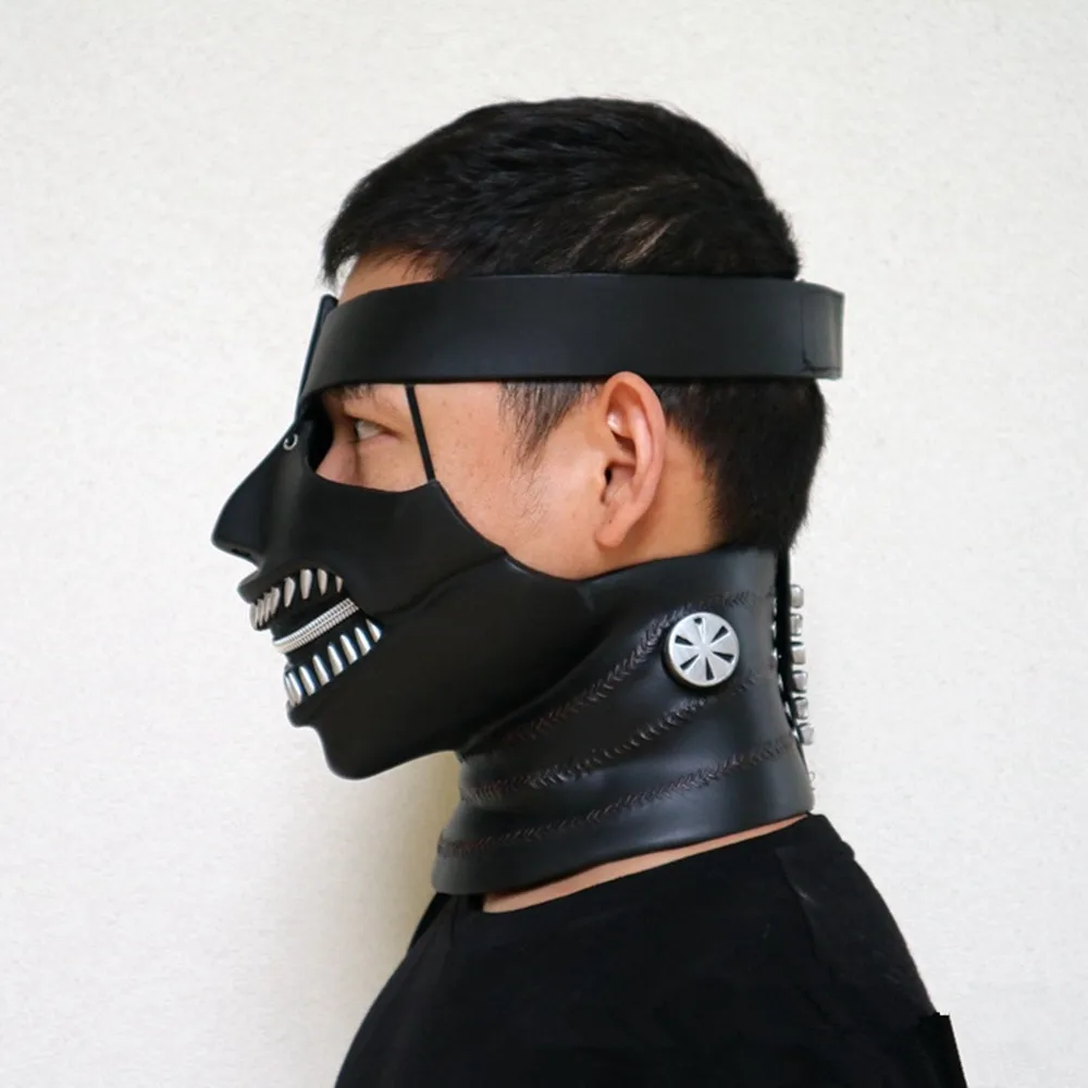 Halloween-Requisiten Masken Cosplay-Zubehör, Cosplay-Perücke mit Verstellbarem Reißverschluss aus Gummi – Detail 1