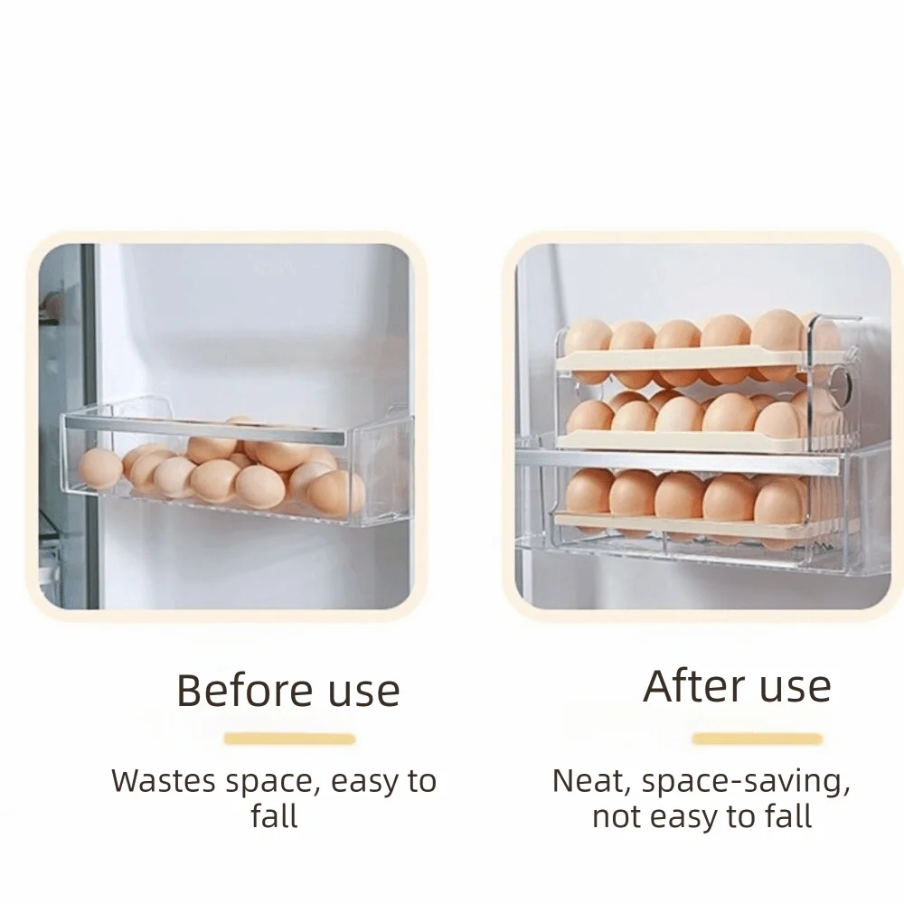 

Plastic Egg Storage Box Space Saving Dedicated Refrigerator Egg Storage Box Large Capacity Large Egg Holder Refrigerator