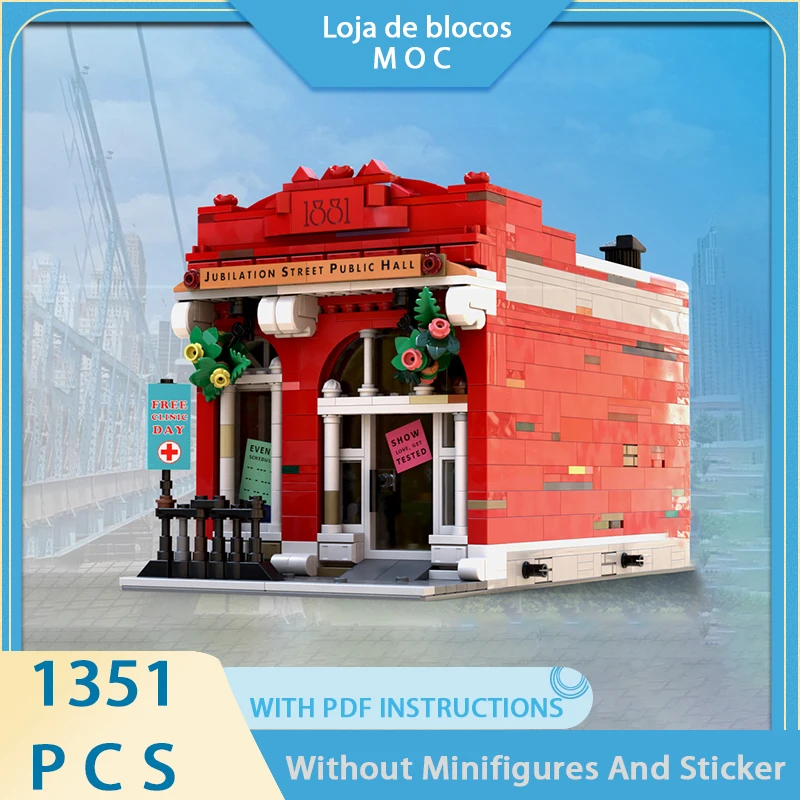 

Exquisite New Product MOC Building Block Model Celebration Street Public Hall Technology Modular Children's Toy Gift DIY Set