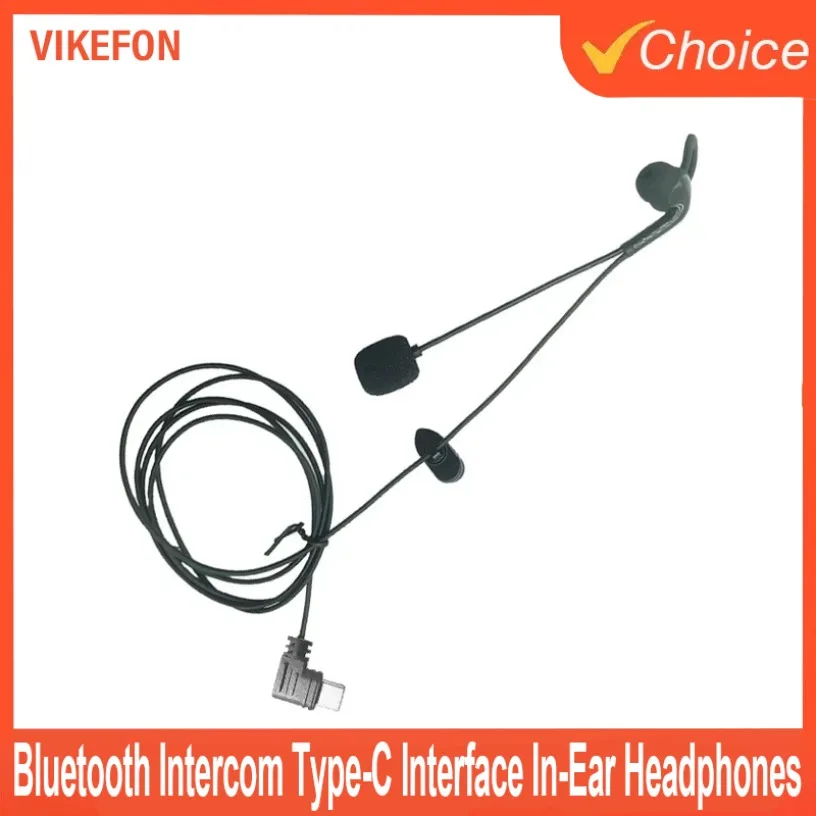 

Bluetooth Intercom Type-C Interface left and right ears In-Ear Headphones For EJEAS V4 Plus/V6PRO+ Motorcycle Referee Helmet