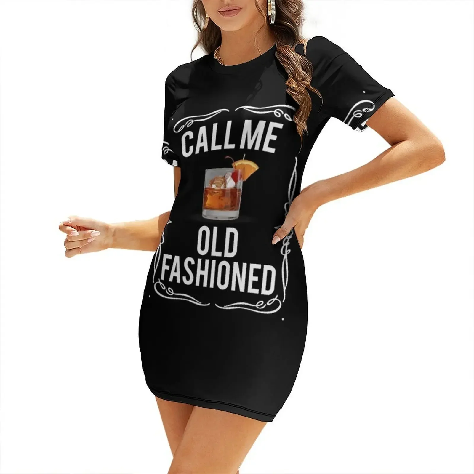 

FUNNY WHISKEY BOURBON BRANDY CALL ME OLD FASHIONED product Short-Sleeved Dress summer clothes for women