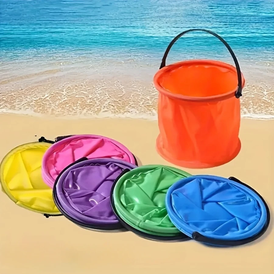 Zusammenklappbarer Strandeimer mit Griff, Künstlerbedarf, Waschstifthalter, PVC-Farbfass, Aquarell-Eimer