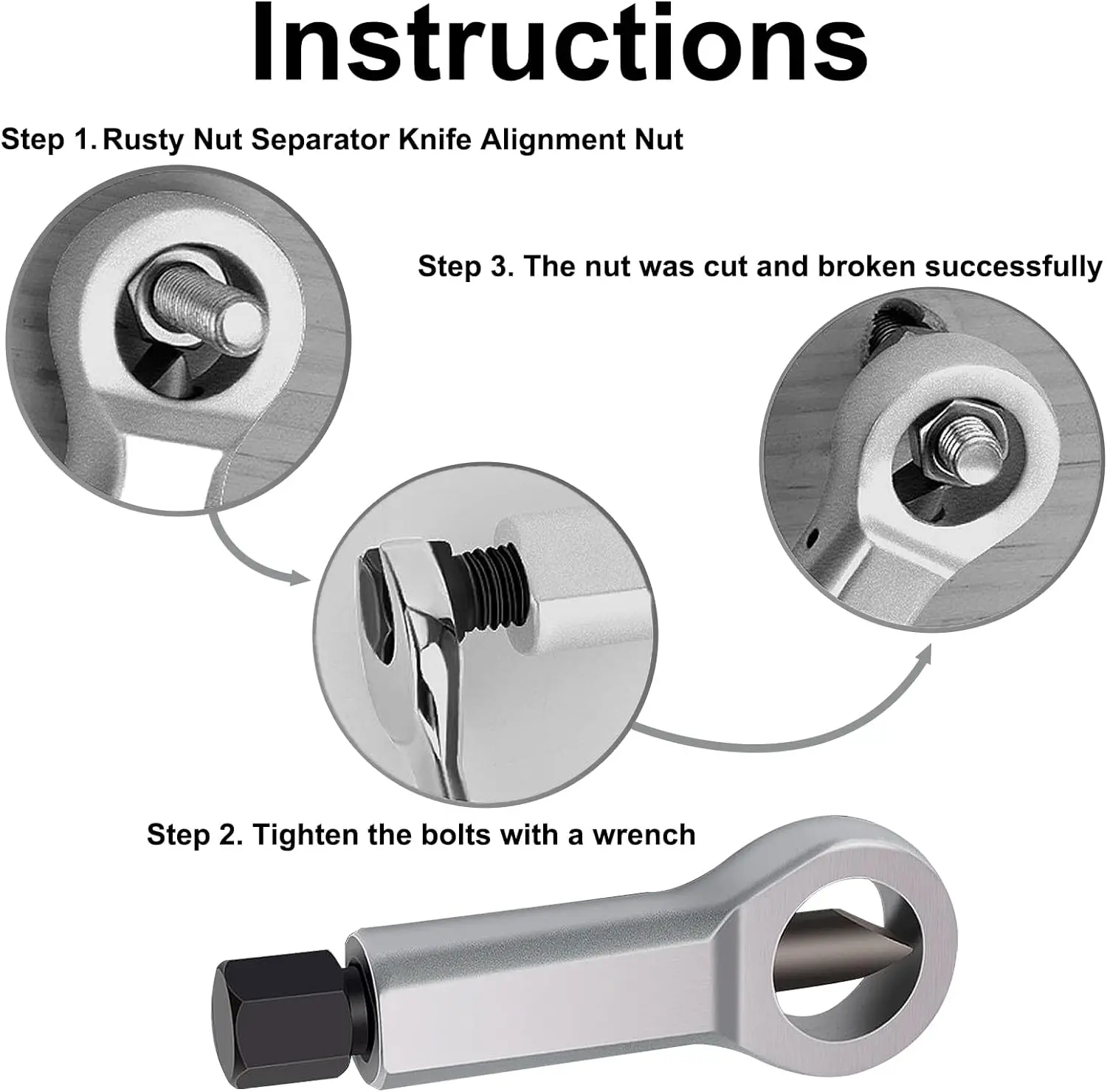 Metal Rusted Nut Separator, Heavy-duty Nut Circuit Breaker, Manual Nut Remover Tool, used to Remove Broken and Damaged Nuts