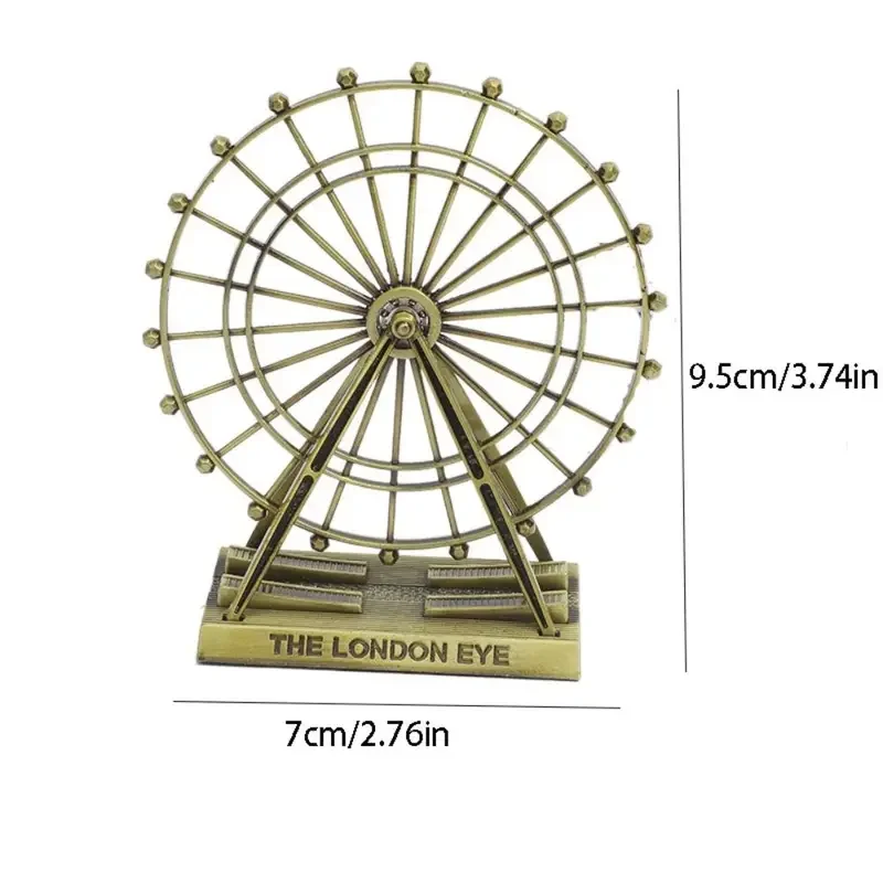 Creative Rotatable Ferris Wheel Sculpture-Handmade Metal Art Craft for Home Decor Wine Cabinet Desktop Retro Souvenirs Gift Idea
