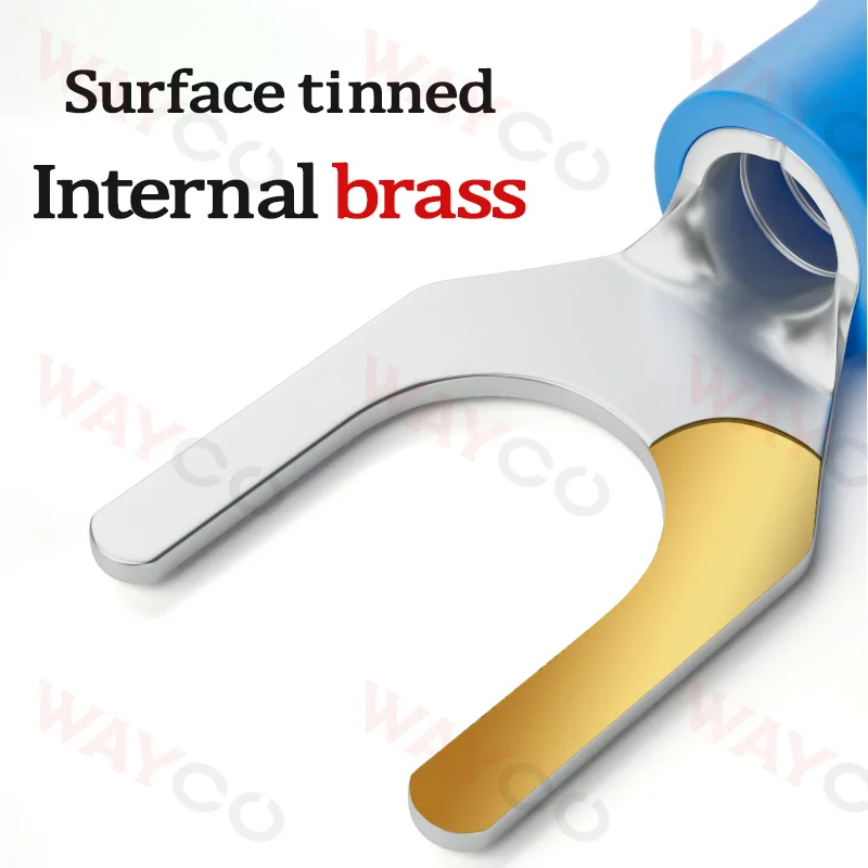 500PCS Fork Crimp Terminal M4/M5/M6 Spade Plugs Pre-insulated Ferrules Lugs For Splice Electricals Cable Wire End Connectors