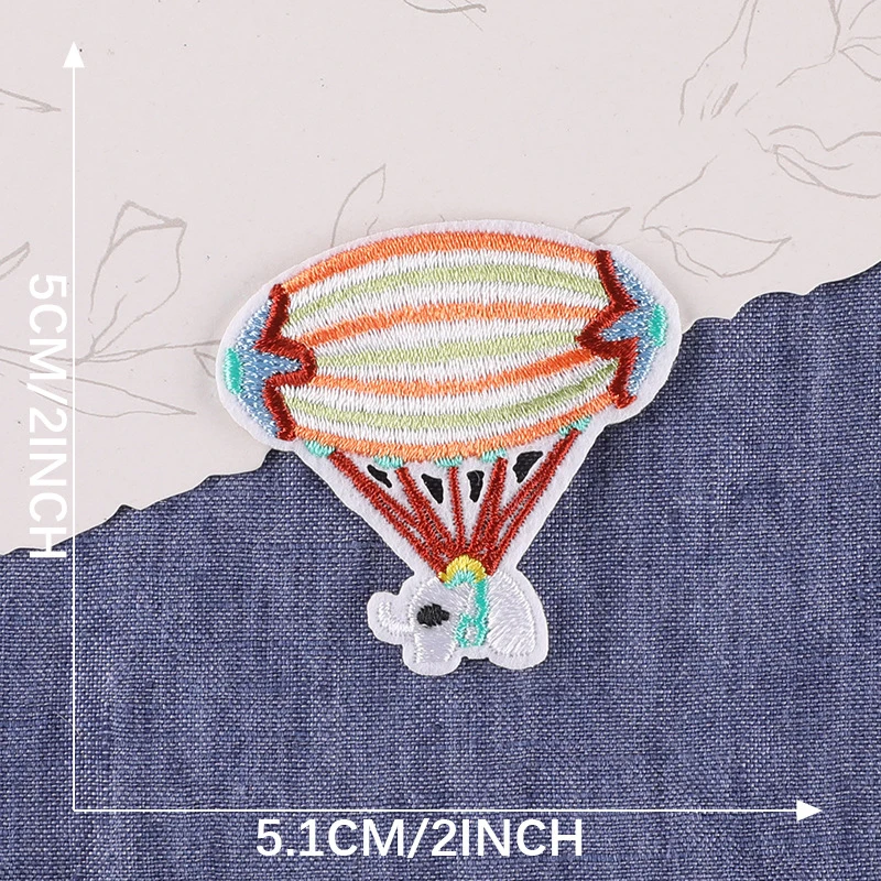 Cartoon Colorful Hot Air Balloon Embroidery Iron On Patches For Children\'s Clothing Accessories Cute Back Glue Patchs For DIY