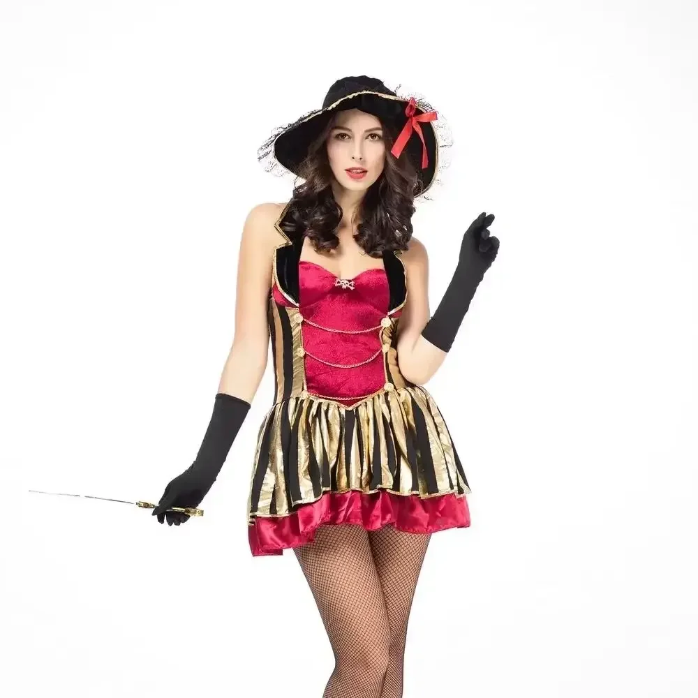 

Women's Captain Pirate Halloween Costume Adult Fancy Dress Outfit Includes Top And Skirt Ideal for Theme Parties