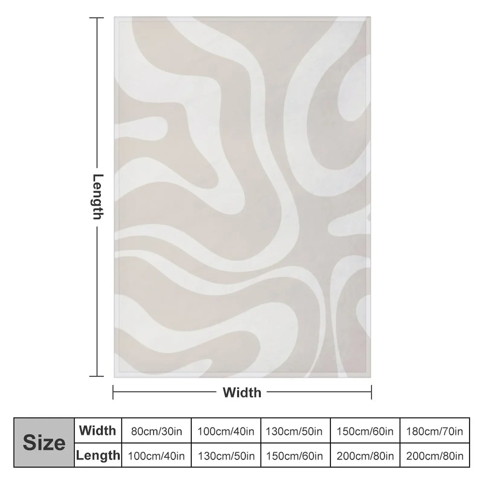 Liquid Swirl Modern Abstract Pattern in Light Mushroom Beige and Pale Cream Throw Blanket Loose Hair Blankets