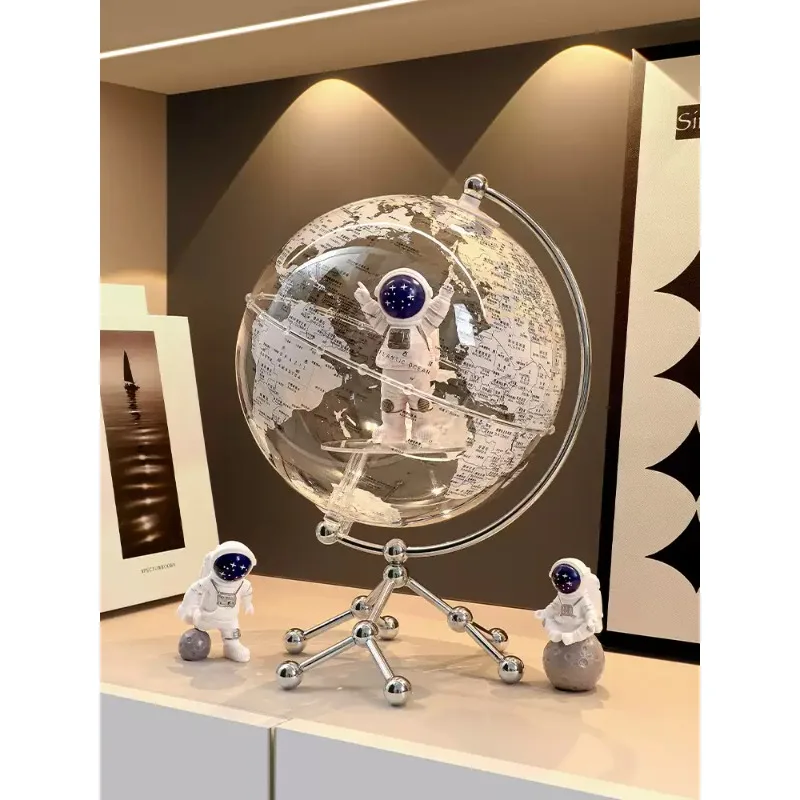 Light Luxury Astronaut Globe Ornament Desktop Decor For Office Wine Cabinet Unique Birthday Gift
