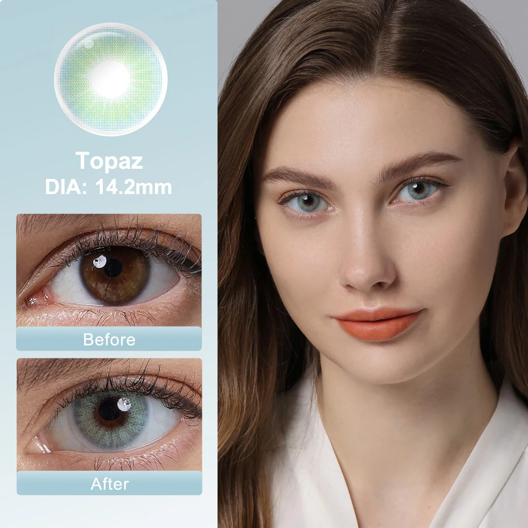 Image 5: FreshGo Hidrocor lentilles de contact de couleur pour les yeux lentilles de contact bleues lentilles de couleur des yeux élève avec lentilles pour le maquillage beauté annuel