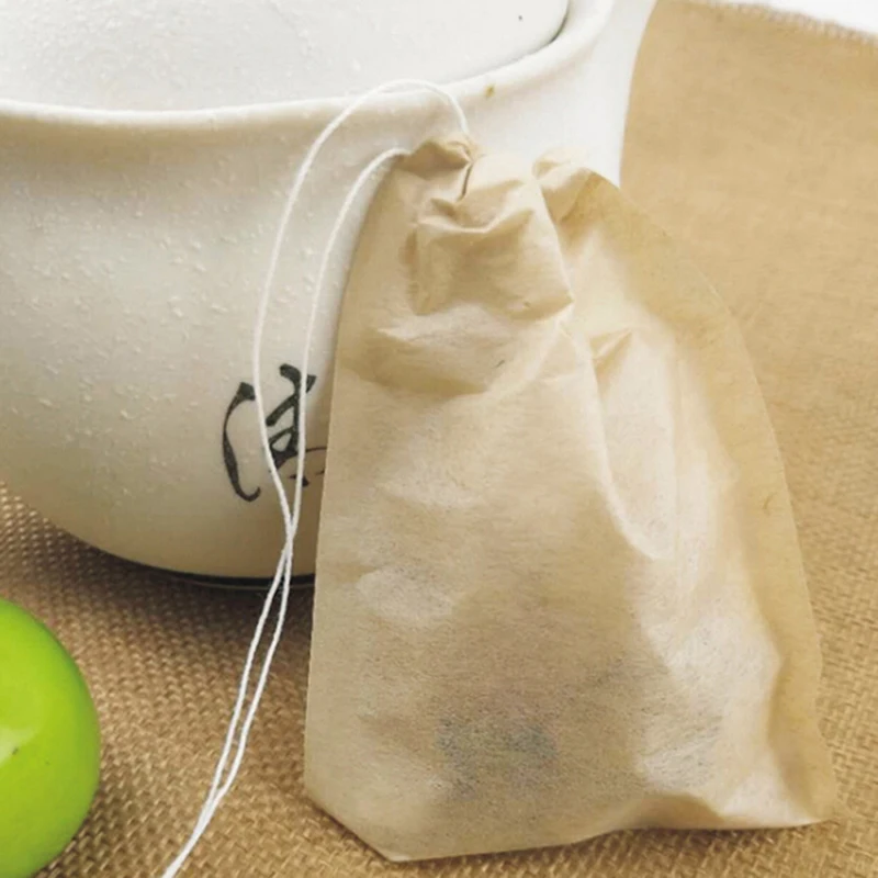HOT! 100Pcs/lot Empty Paper Tea Bags Filter Drawstring Teabags for Herb Loose Tea