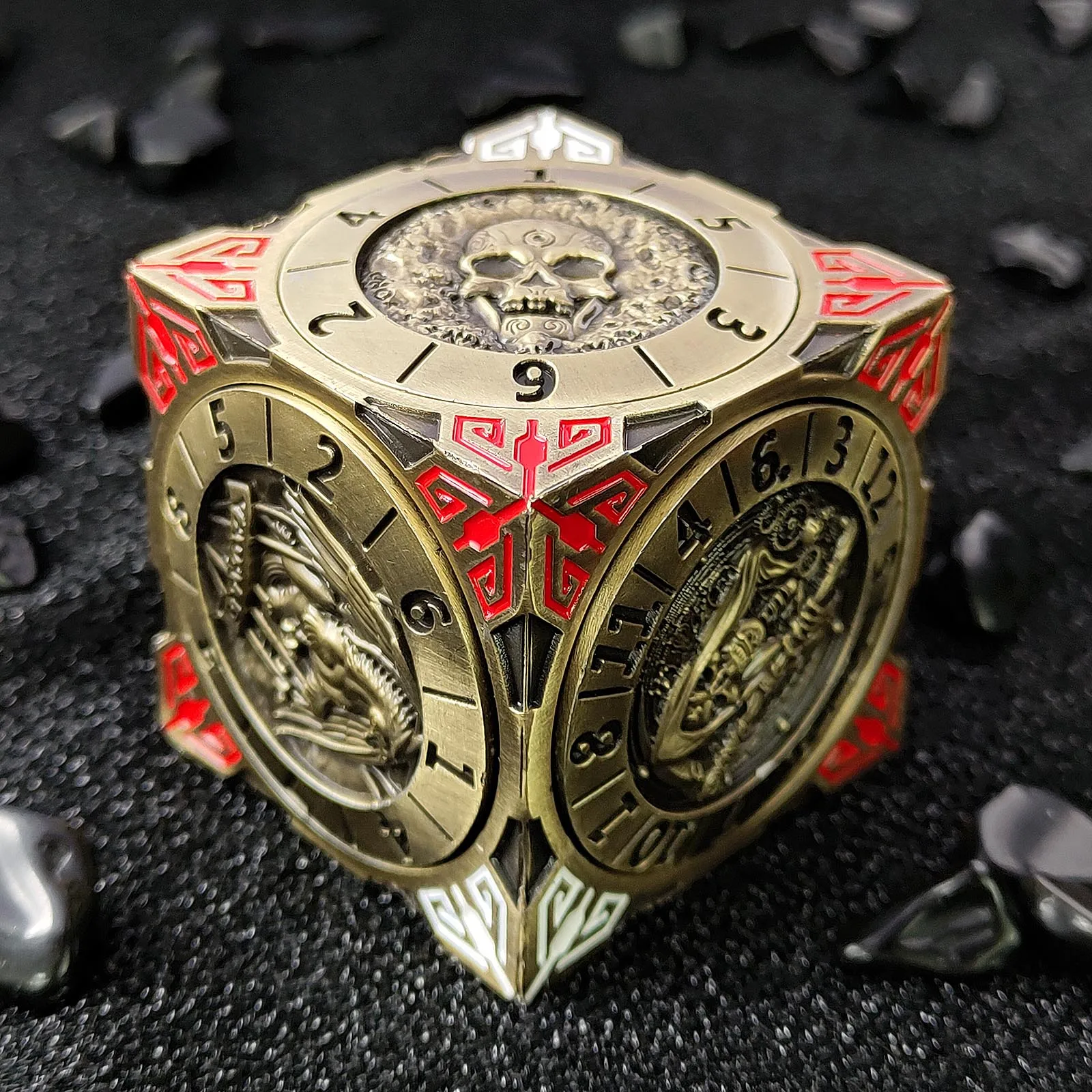 كوكب صغير معدني الروليت الغزل DND النرد للزنزانات والتنينات RPG ثلاثية الأبعاد الإغاثة كول متعدد السطوح لعب الأدوار لعبة النرد المعدني