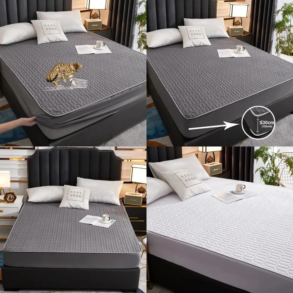 

Upgrade your bedding experience with a luxurious, premium-quality thicken mattress pad protector fitted sheet bed cover. Enhance