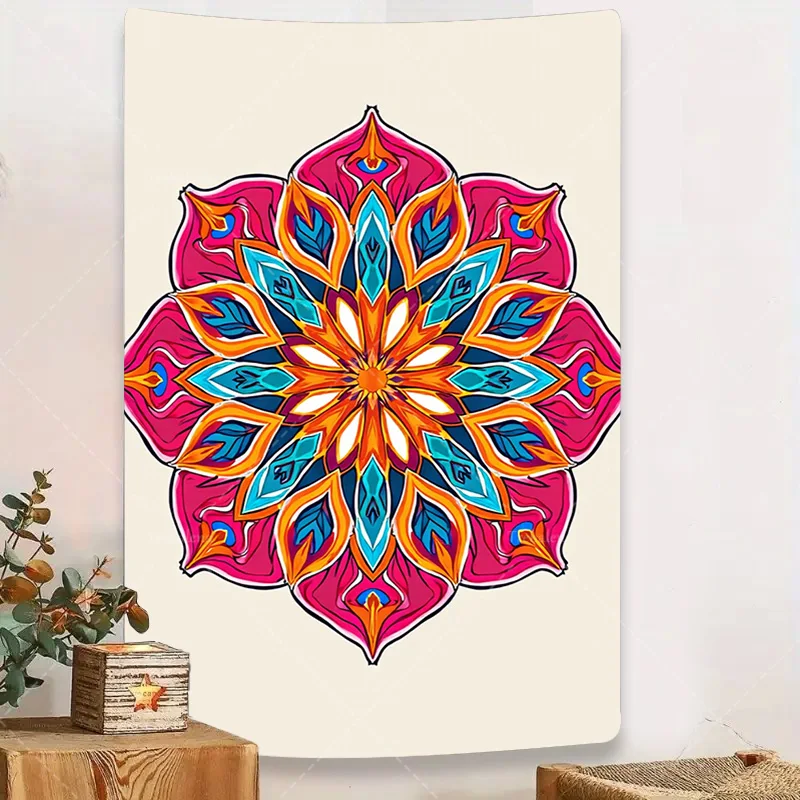 

1pc Wall Tapestry Boho Mandala Tapestry - Vibrant Floral Design for Wall Decor