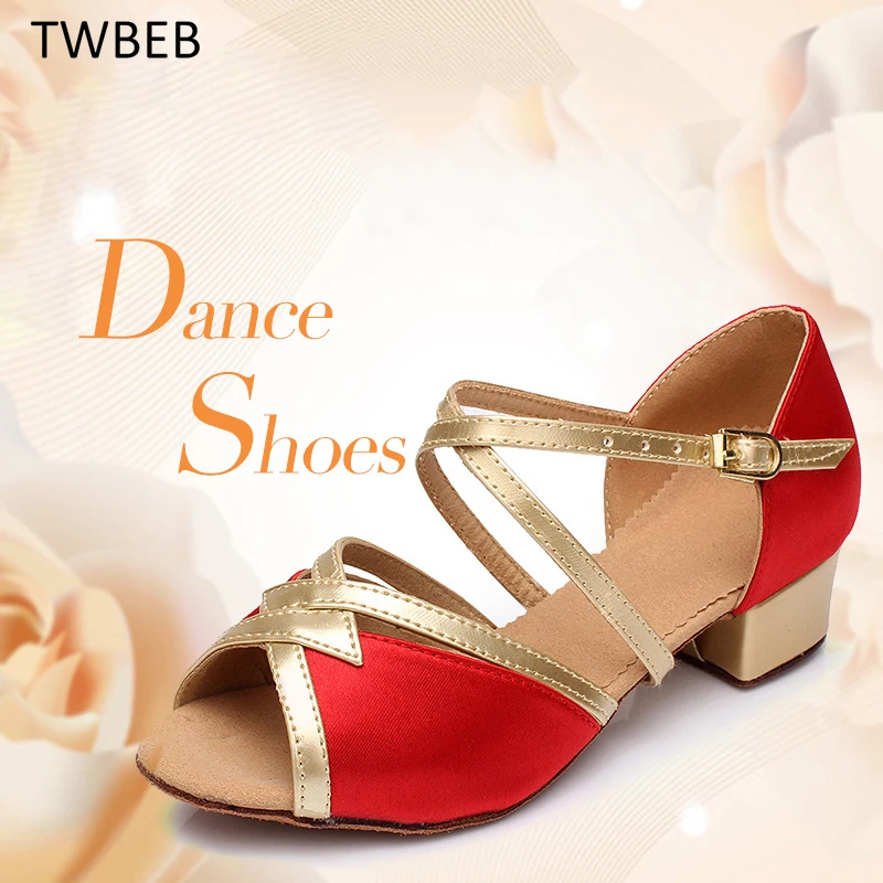 Latin Dance Shoes Ladies Dance Shoes Tango Salsa Jazz Girl Ballroom Professional Dance Shoes Satin Black Blue