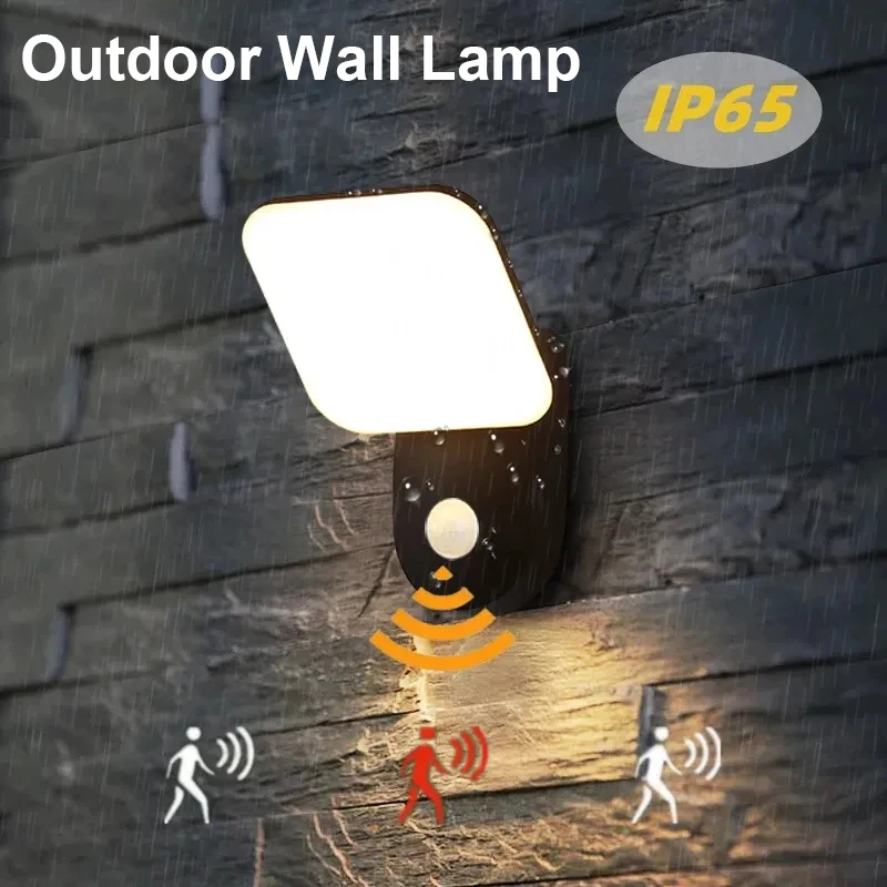 

PIR Motion Sensor Outdoor Wall Lamps LED 12W IP65 Waterproof Aluminum Garden Porch Light Corridor Entrance Sconce Decor Lighting