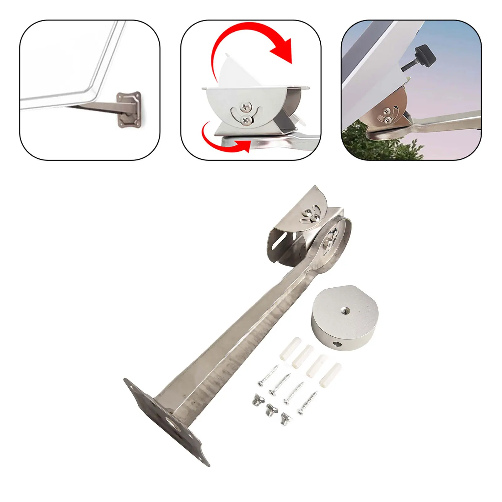 For Starlink Mini Mount Kit Adjustable 150 Degrees Angle Alloy Wall Bracket For Starlink Device Standard Dish Antenna