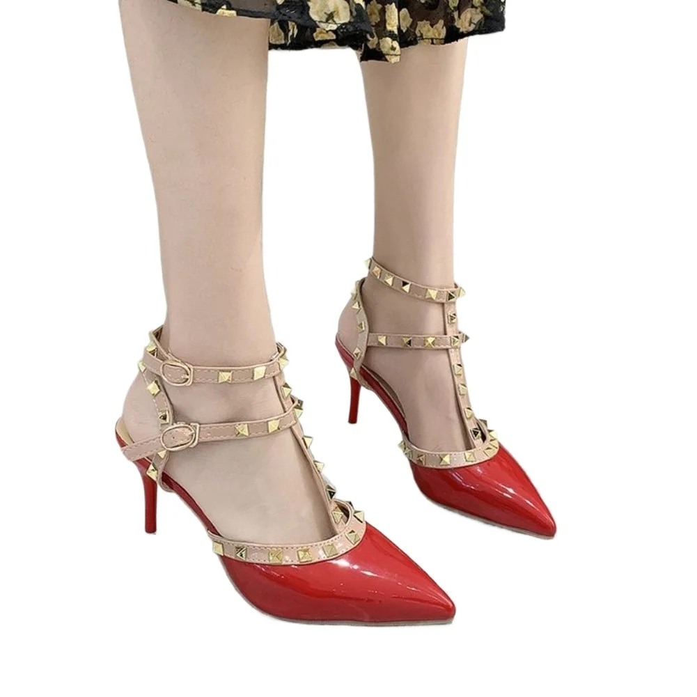 Damen Mode Sexy Sandalen 2026 Neue Spitzschuh-Design mit Schnalle und Nieten Trendige High Heels Schuhe für Kleider, Hochzeiten, Bankette und Partys – Detail 15