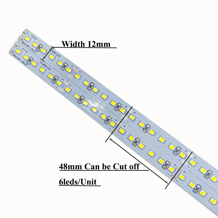 10pcs/lot 19.5Inch DC12V 24V SMD 2835 LED Bar Light 60leds 120Leds Cool White 50CM 3000K 6500K  Hard Rigid Strip For Cabinet