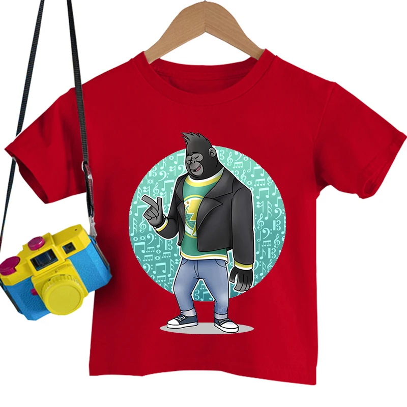 New Kids Cartoon T-Shirt Funny Johnny Gorilla Print Crew Neck Tops Tees Boys Girls Harajuku T Shirts Movies Sing Fashion Tshirt