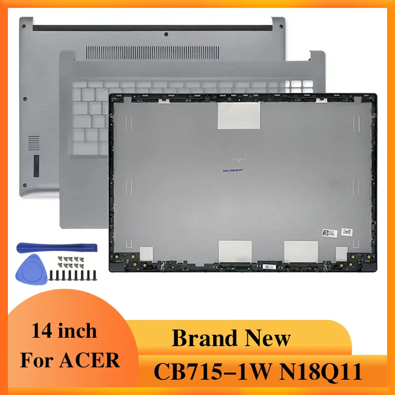 

NEW Notebook Screen LCD Back Cover/Palmrest/Bottom Case Laptop Accessories For Acer Chromebook CB715-1W N18Q11 Gray Laptop Case