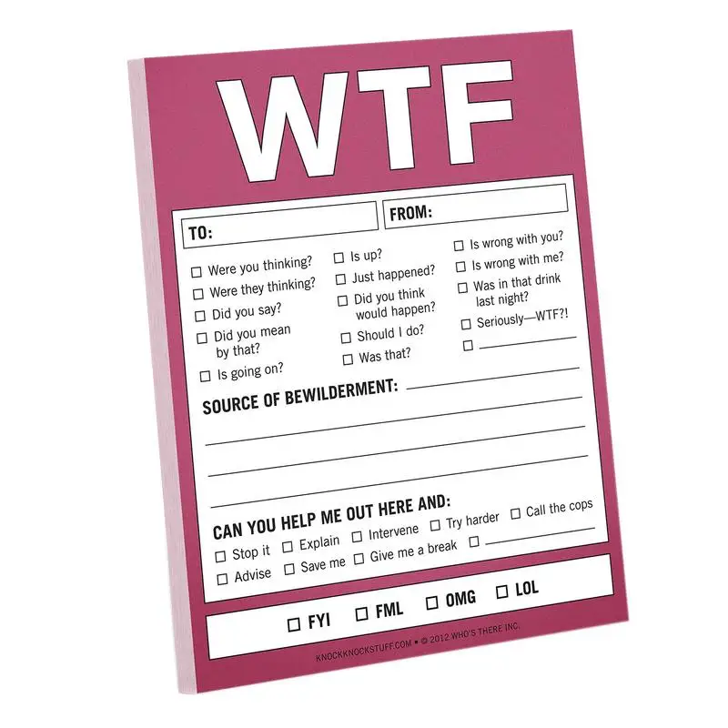 Wtf Note Pad WTF Pad 50pcs Funny Notes Daily Planner To Do List Notepad Notes For Humor