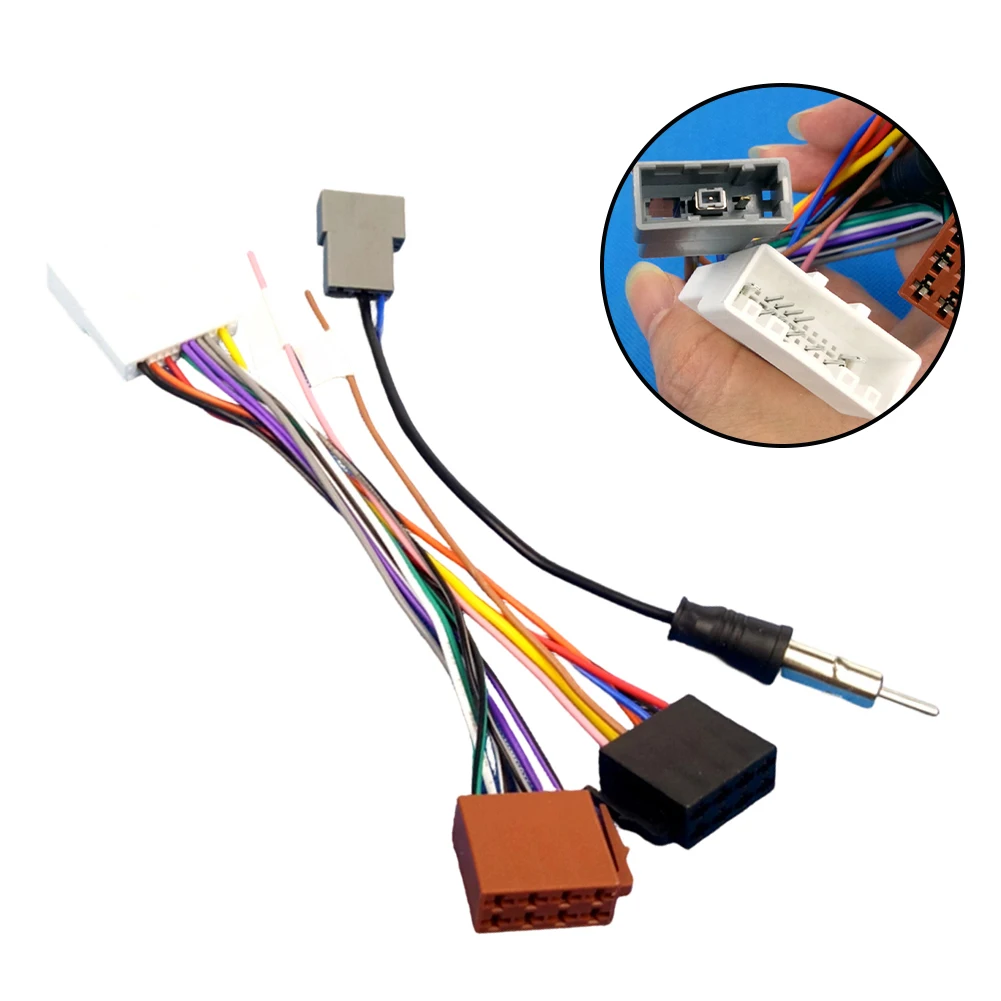 20P Car Radio Wiring Harness ISO Adapter Cable with Antenna Input Compatible with For Nissan Qashqai J10 Xterra Navara