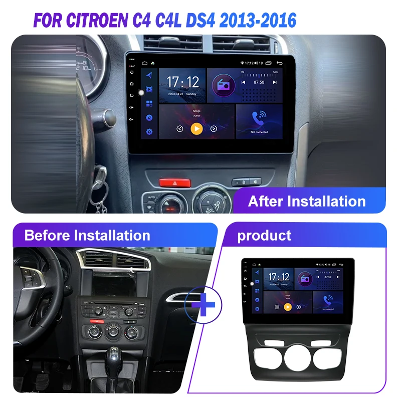 For Citroen C4 2 B7 2013 - 2016 Android Auto Car Radio 2K QLED DSP